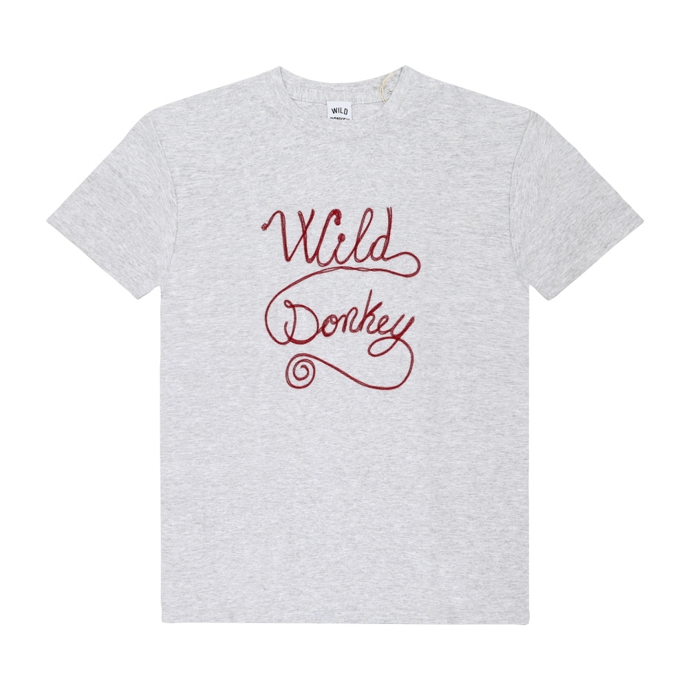 ワイルド・ドンキー ユニセックス 半袖Tシャツ ヘザーグレー T-CHAIN LOGO