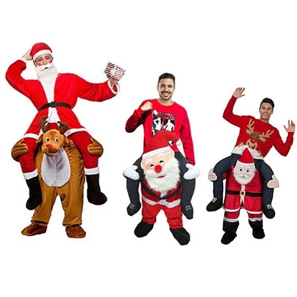 サンタクロース パーティー ライド鹿 クリスマス衣装 トナカイに乗ったサンタクロース おもしろ コスチューム 爆笑 大人用 ウケる 笑える 立体ズボン 仮装 コスプレ衣装 be139c0c0t2