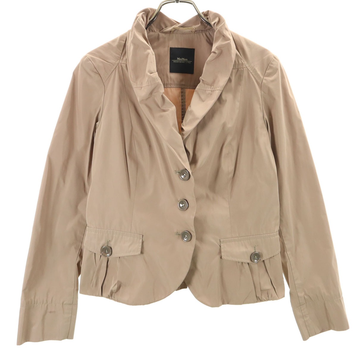 MaxMara WEEKEND LINE マックスマーラ ウィークエンドライン ショールカラー ジャケット ベージュ レディース 古着 5,527円