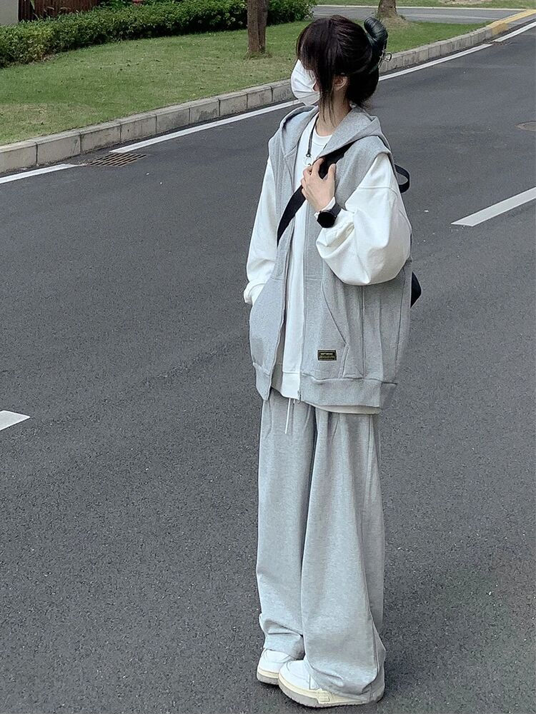 本の限定品韓国ジャージセットアップジャージスポーツウェア上下セットアップ秋のスポーツウェアセット学生ファッション韓国ルーズファッションスポーツ・レジャー・ツーピース・スーツ