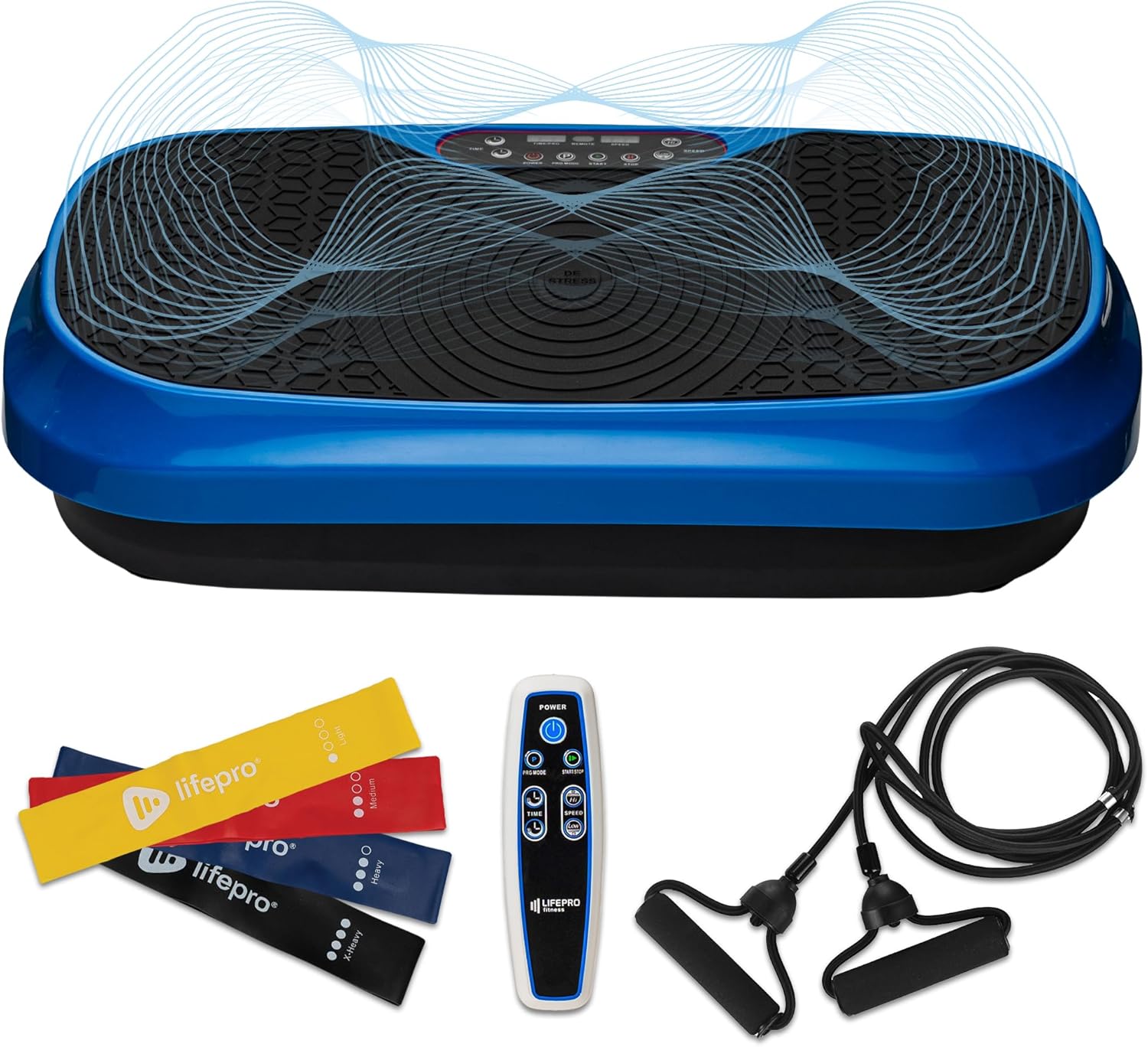 LifePro Waver ミニ振動プレートエクササイズマシン ポータブル全身振動プラットフォーム 自宅や旅行のワークアウト減量調子を整えるウェルネス用 ループバンド2本と抵抗バンド4本付き