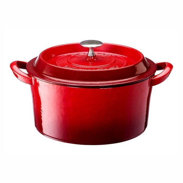 鋳物ホーロー鍋 琺瑯鍋 ほうろう 20cm ガス火 IH対応 ボンボネール ココット レッド