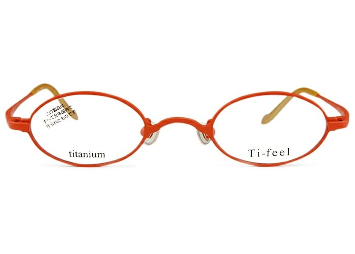 ティフィール Ti-feel CHAO c.5 ビターオレンジ 伊達 度付き 遠近両用 メガネ めがね 眼鏡 41サイズ
