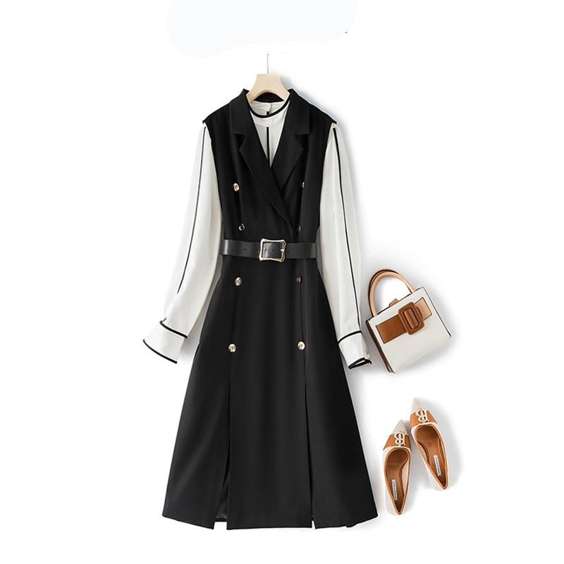 高級 大きいサイズ セットアップ レディース 秋冬 スカート 長袖 ロング きれいめ 通勤OL 30代 40代 50代 60代 4l 3l 2l ll l 韓国 長袖秋の新しいフランスの英倫風の大きい 8,910円