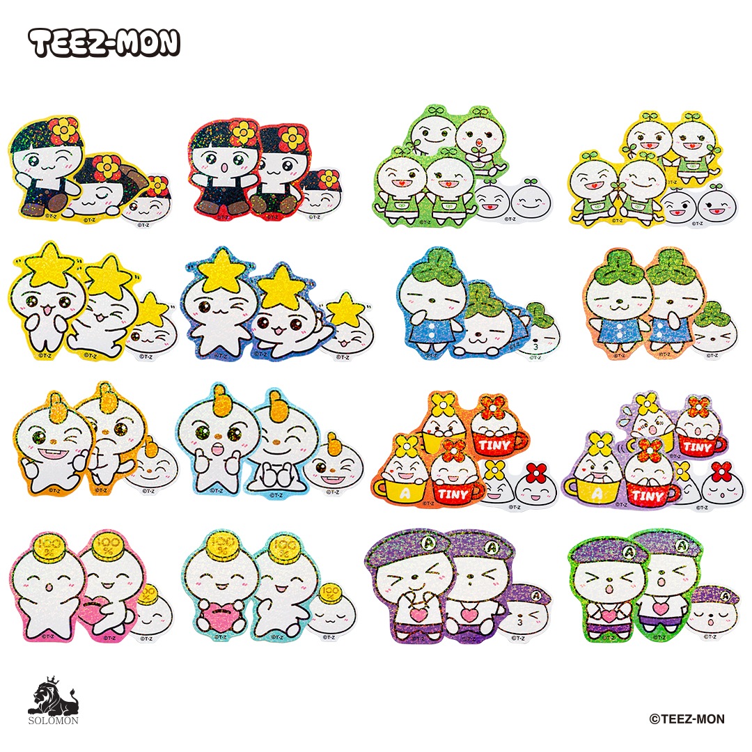 【：10%OFF SALE：】ソロモン商事 【全16種SET】 公式 TEEZ-MON トレーディングダイカットステッカーSET_TDS_RDMP_SET DIECUTSTICKER