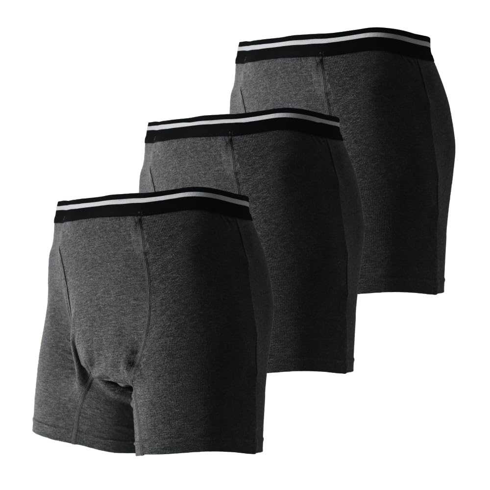 【誰にも気づかれない】 NOMORE ノモレ 失禁パンツ 男性用 尿漏れパンツ グレー [ ボクサーパンツ 吸水パッド 臭い アンモニア臭 尿 対策に ] (LL, 3, 枚)