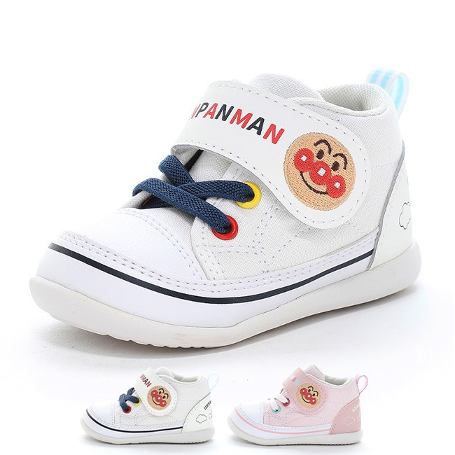ムーンスター アンパンマン ベビーシューズ 男の子 女の子 歩きやすい ミッドカット ベルクロ 軽量 AP B61 幼児 園児 通園