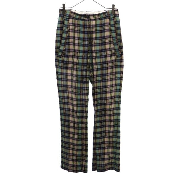ウールブレンド チェック ロングパンツ 34 メンズ