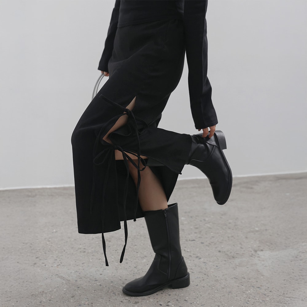 ストラップスリットロングスカート - 2タイプ