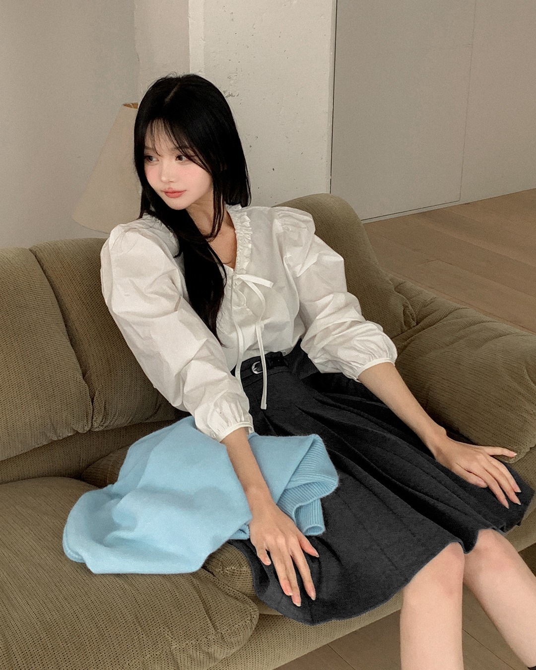 ハレットフリルブラウス韓国ファッション レディース