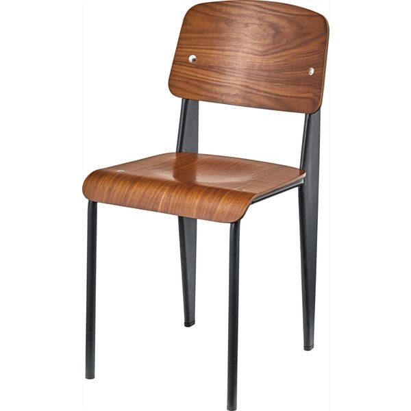 積層合板と黒スチール脚のスタンダードチェア 北欧 インダストリアル チェア ダイニングチェア 黒 ブラック ダイニング キッチン ダイニングキッチン