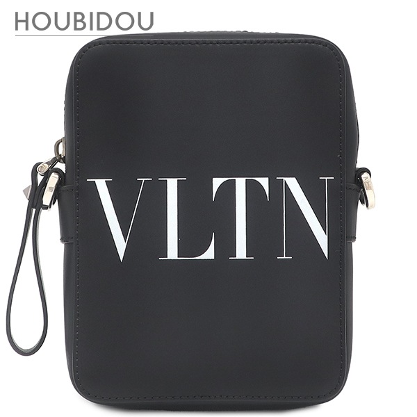 ヴァレンティノ ショルダーバッグ VLTN ロゴ レザー ブラック シルバー金具 黒 白 ミニバッグ クロスボディ 斜め掛け 1Y2B0943WJW 【保存袋】【中古】