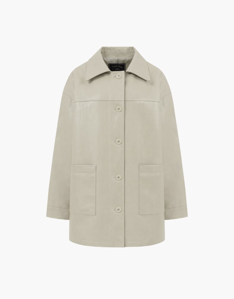 【DEPOUND】 HALF LEATHER JACKET : BEIGE