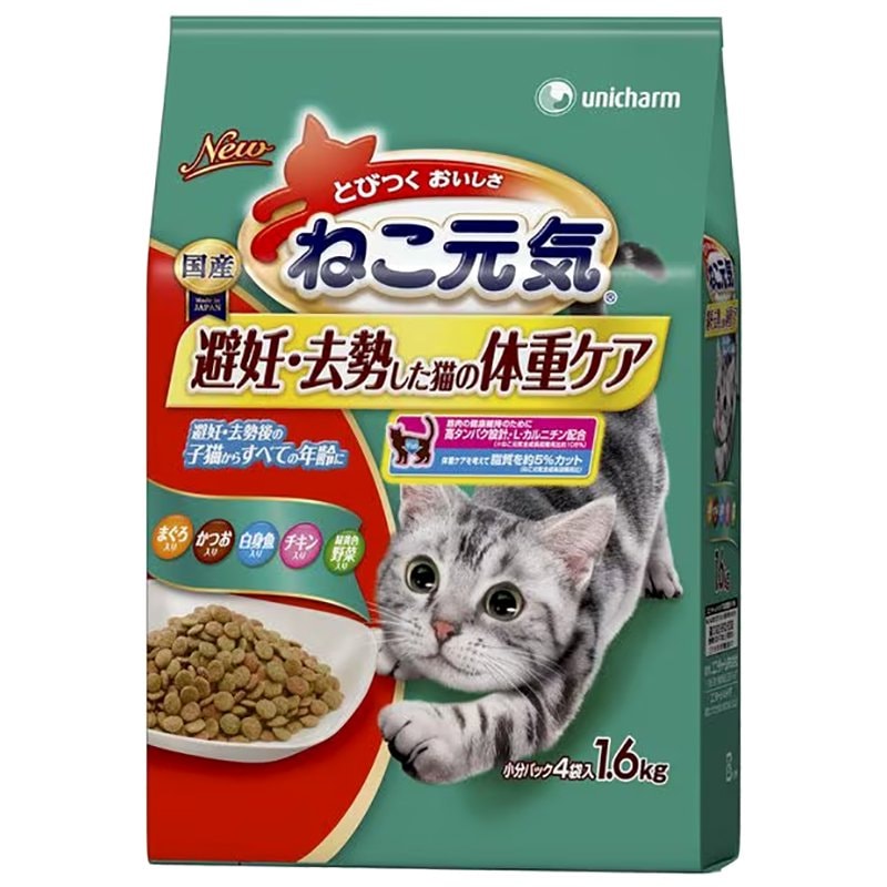 キャットフード　避妊・去勢した猫の体重ケア　まぐろ・かつお・野菜・白身魚・チキン入り　１．６ｋｇX６　ＣＲＣ35―15―88―30―00