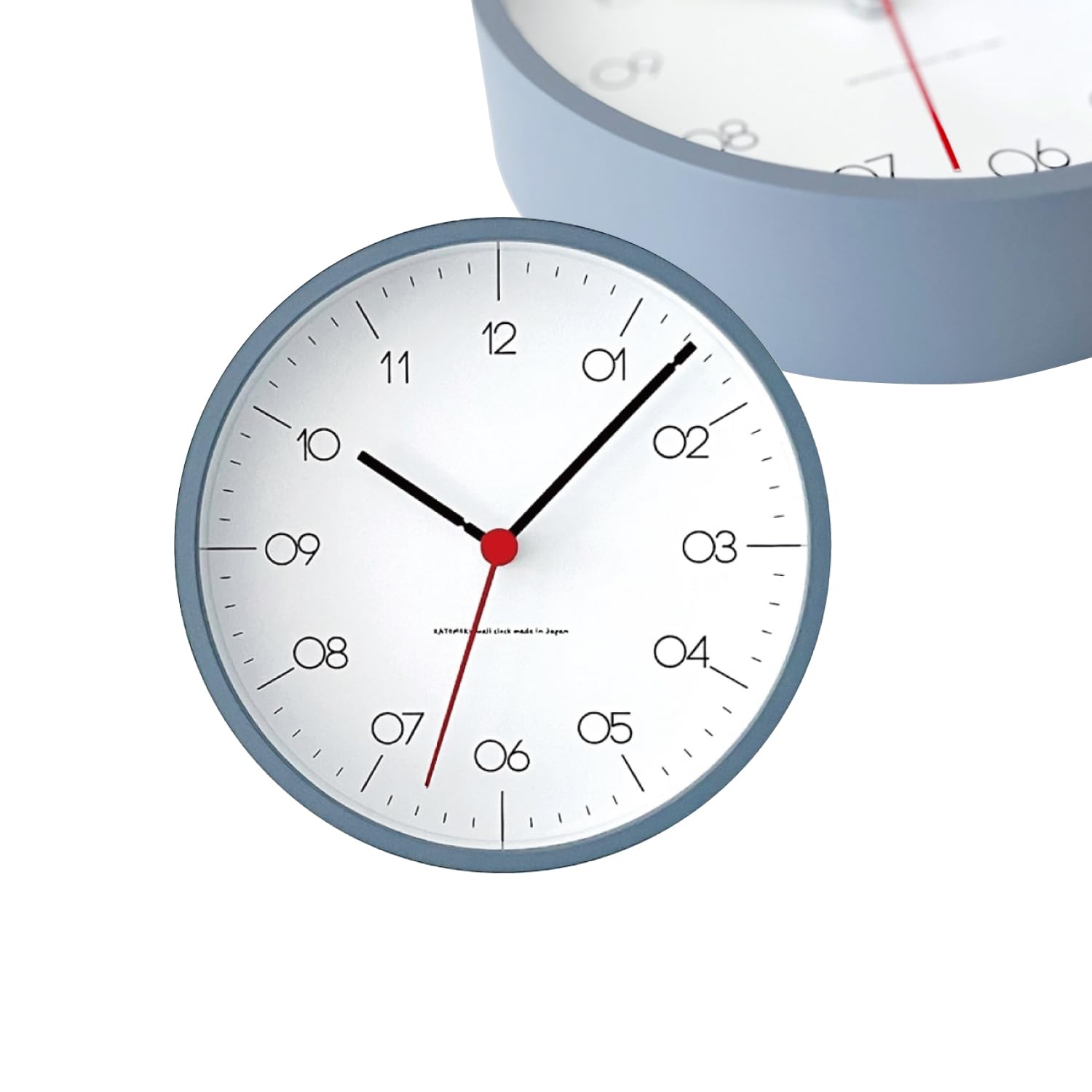 KATOMOKU plywood clock 24S グレー km-151GRS 掛け時計 連続秒針 直径20.2cm (SKPクオーツ時計)