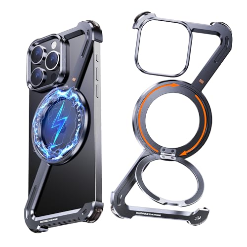 iPhone16 Pro Max用耐衝撃バンパーケース スタンド付き ブラック