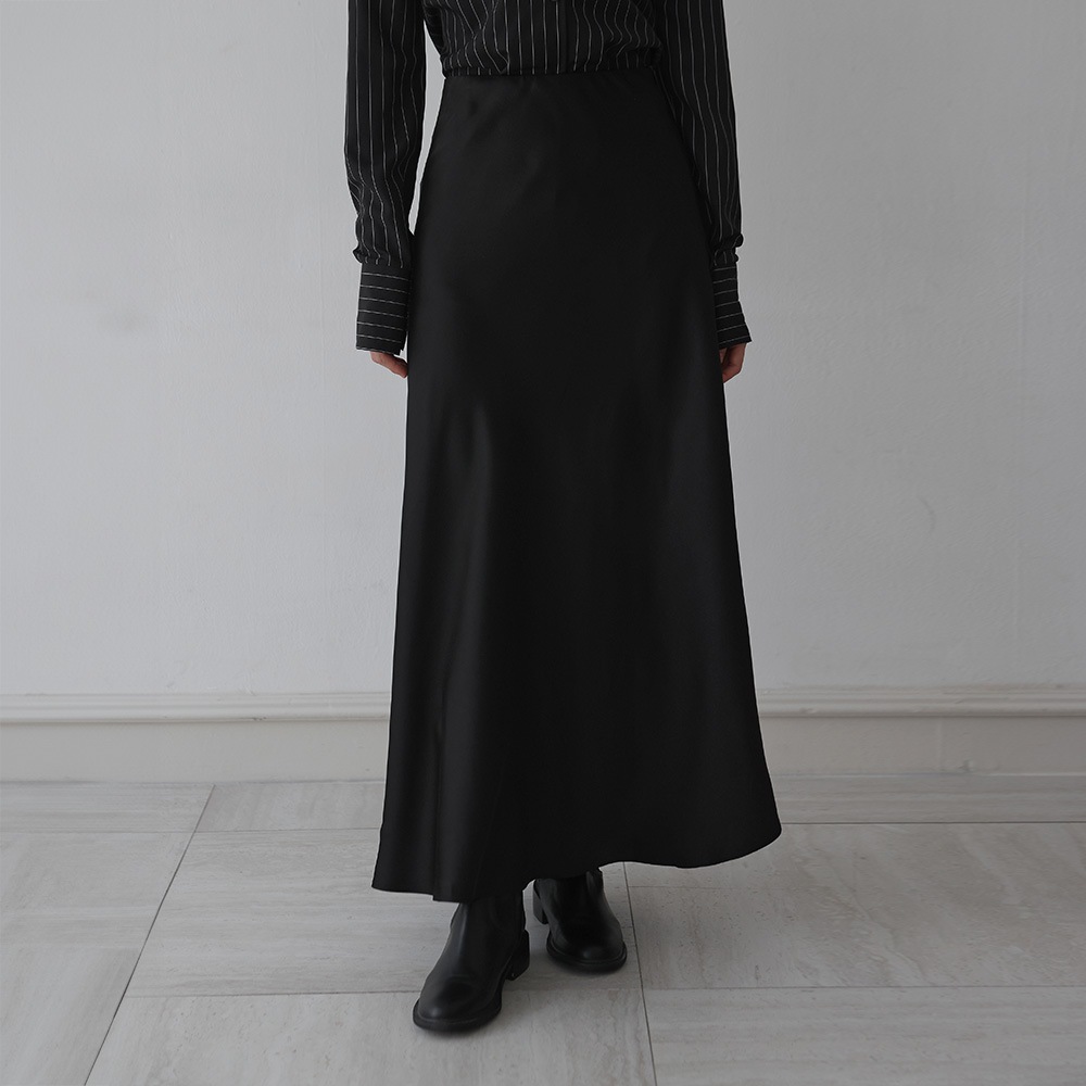 アルコサテンバンディングロングスカート