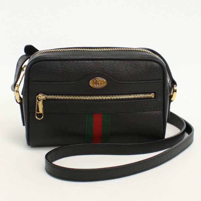 ミニ バッグ オフィディア GU89809 ショルダーバッグ レザー/ミニ バッグ ブラック【中古】 レディース ブランド Aランク