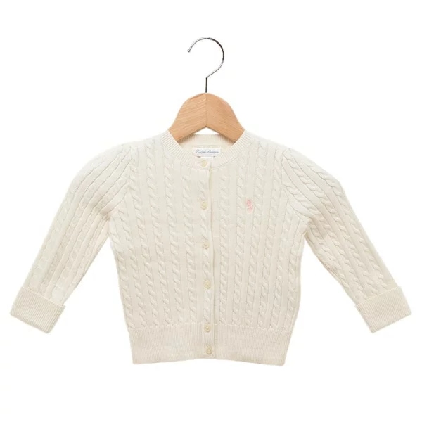 ベビー服 ケーブルニットカーディガン ホワイト ガールズ RALPH LAUREN 310543047008 WH