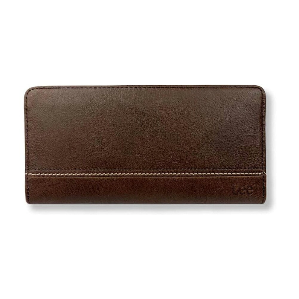 長財布 メンズ ラウンドファスナー L字ファスナー 白のステッチ 小銭入れあり 牛革 本革