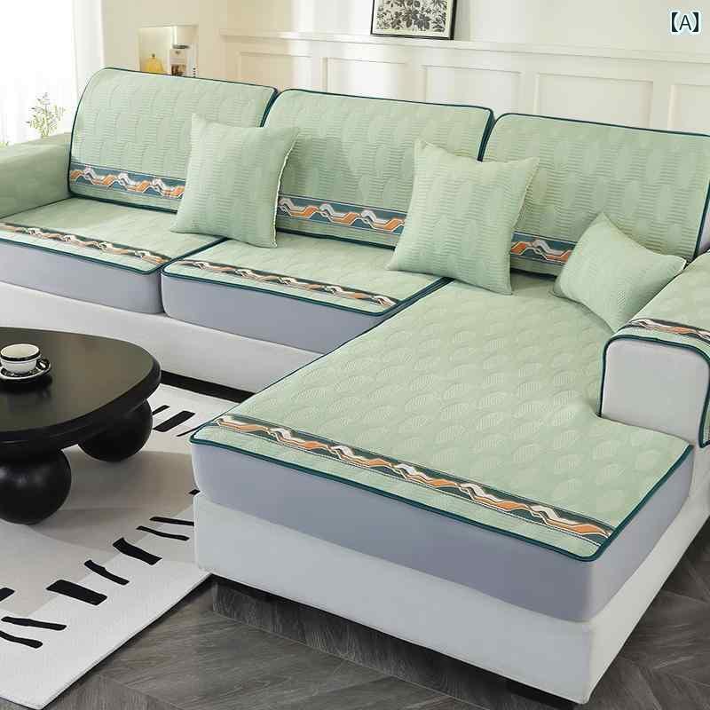 ソファーカバー 夏 北欧 接触冷感 吸湿 通気性 傷防止 洗濯可 防塵 滑り止め 涼しい インテリア リビング 寝室 シンプル モダン おしゃれ 緑 白 グレー 12,661円