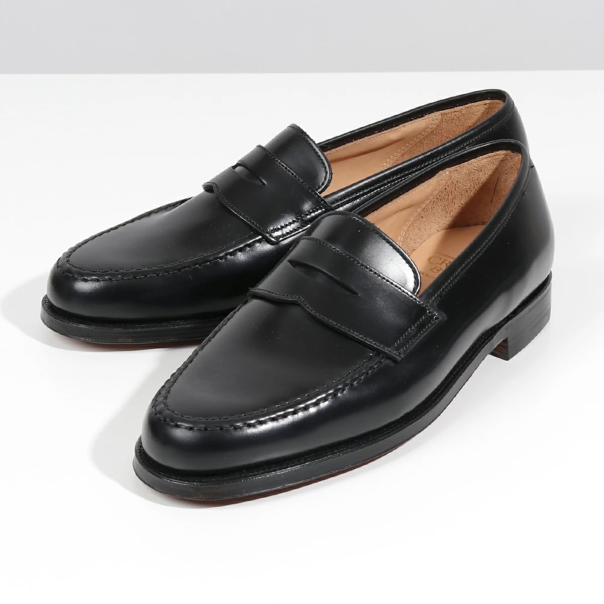 CROCKETT&JONES クロケットアンドジョーンズ 28363A D11L1 Boston ボストン レザー シューズ ローファー ワイズE 革靴 BLACK 靴 メンズ