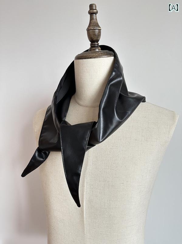 爽やか 文学 レディース ファッション アクセサリー メンズ ユニセックス 春秋 スカーフ PU ブラック ホワイト