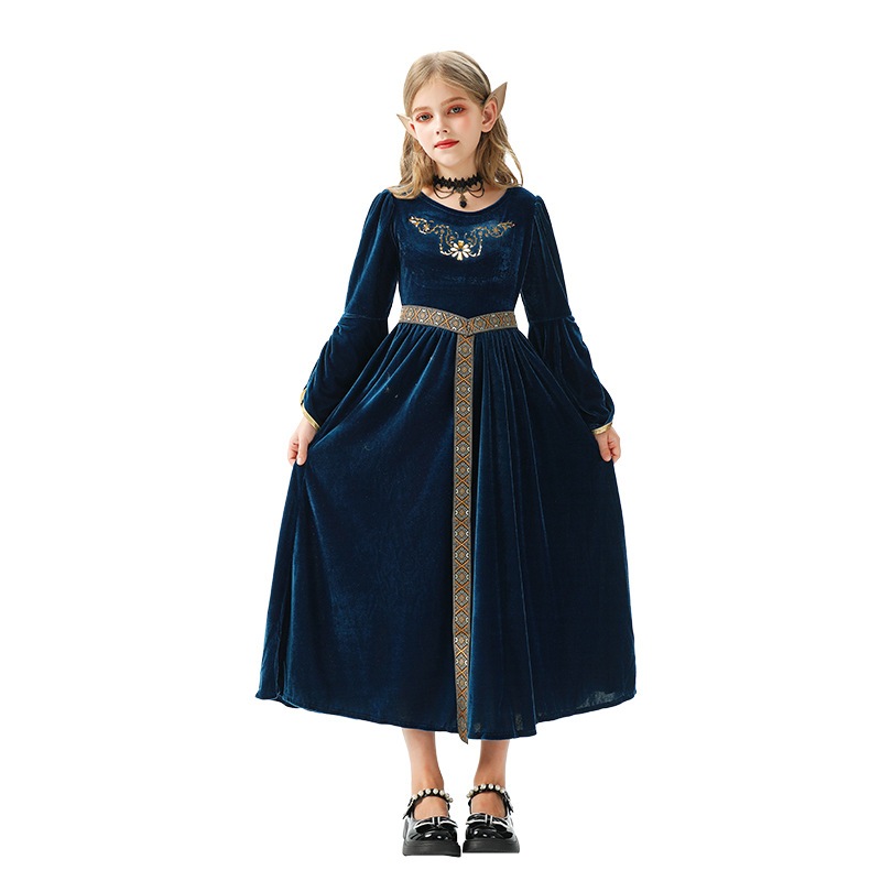 ハロウィンの子供用コスチューム レトロ宮殿 ヨーロッパの女の子 農場 ルネッサンス 中世ドレス 子供服
