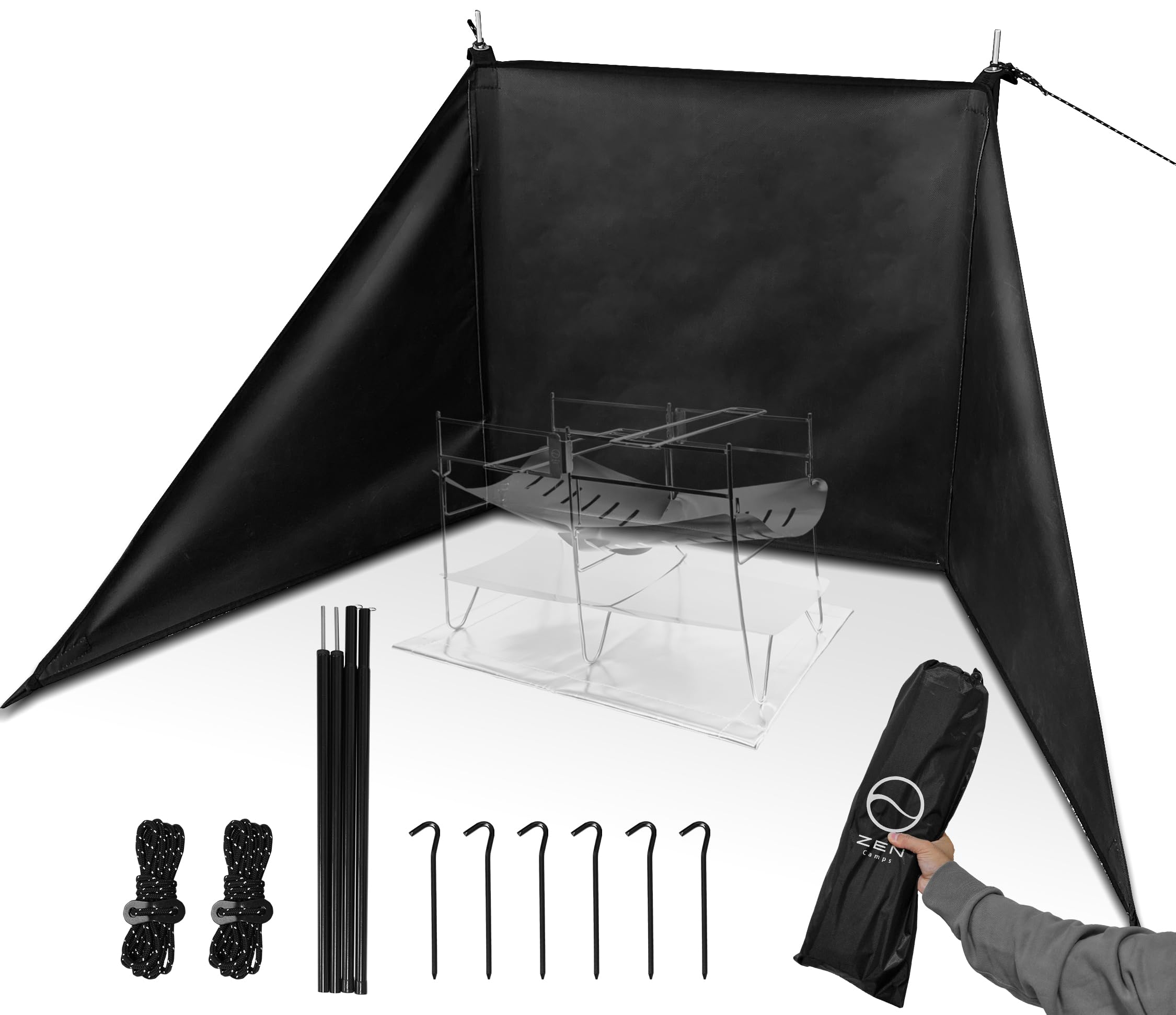 ZEN Camps 火護り HIMORI 焚き火 陣幕リフレクター 風防 風よけ ウィンドスクリーン 難燃性 高耐熱 キャンプ 焚火陣幕 (本体) 9,944円