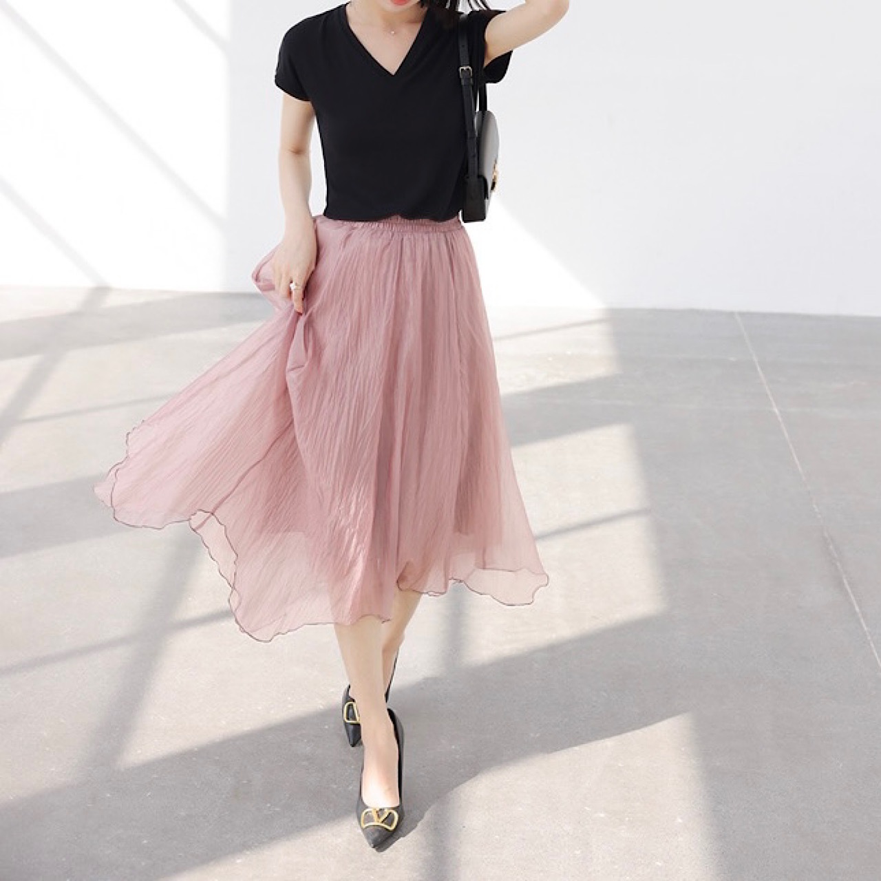 イレギュラーヘムスカート 全3色【bt0069】