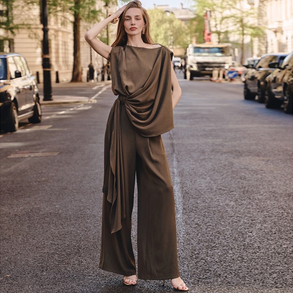 JS9022 ドレープ ジャンプスーツ