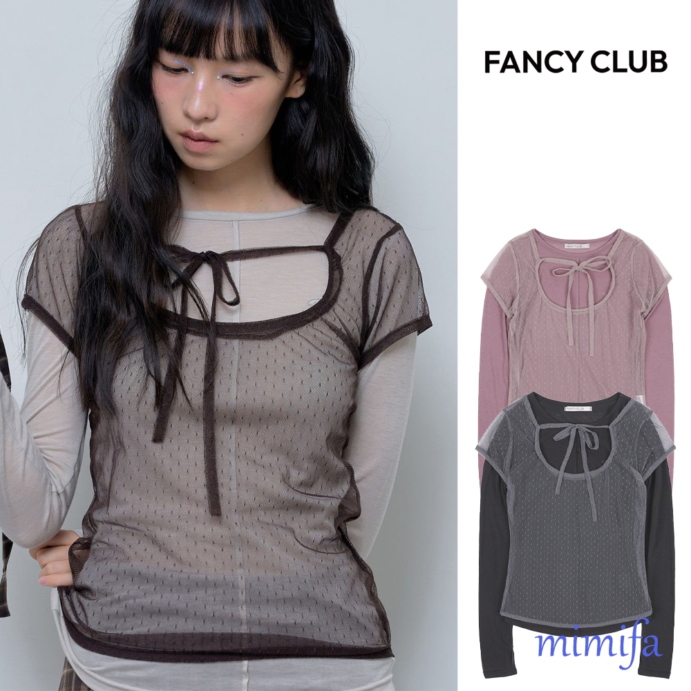 [FANCY CLUB] 3WAY ドットレイヤード 長袖シャツ