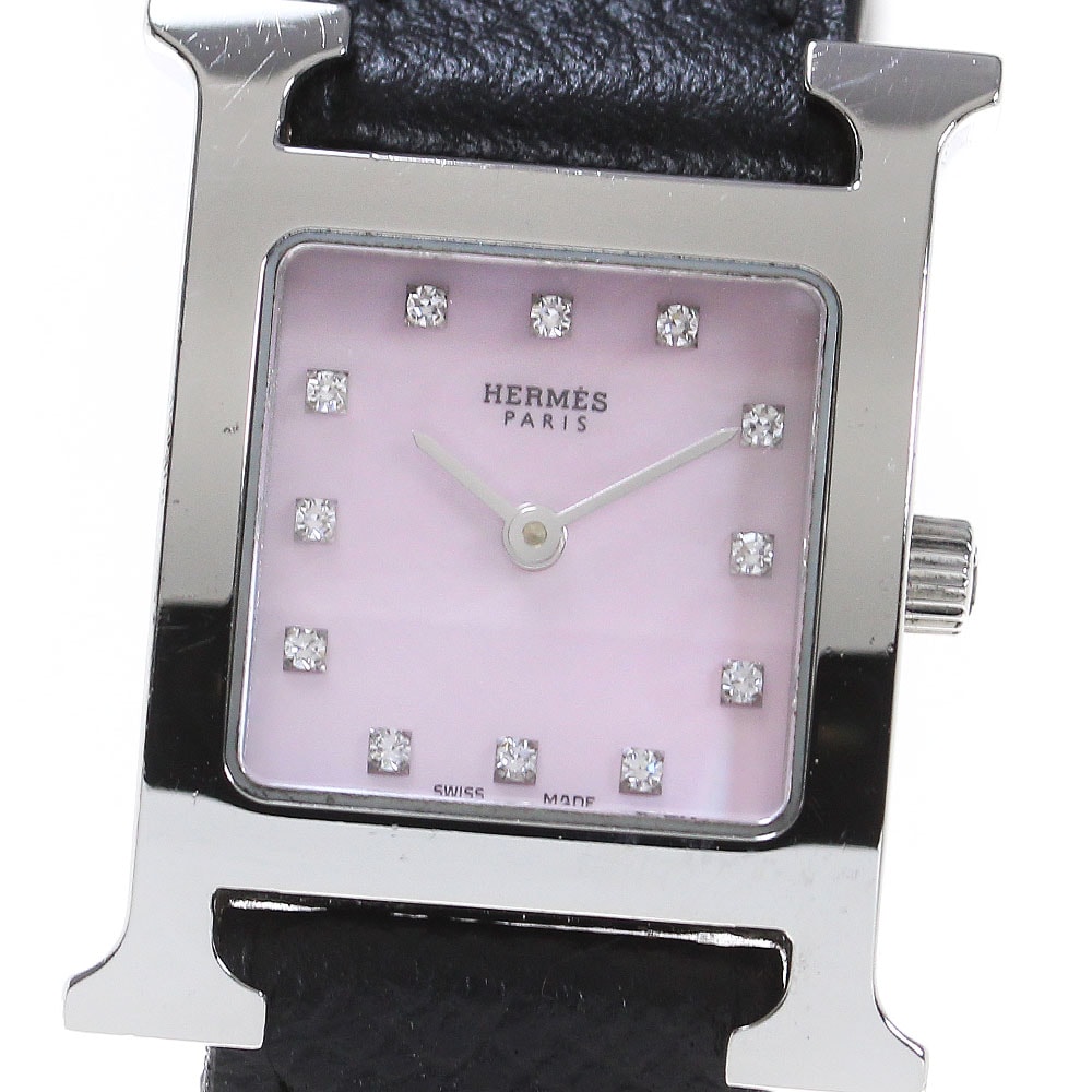 エルメス HERMES HH1.210 Hウォッチ 12Pダイヤ クォーツ レディース _797560【中古】