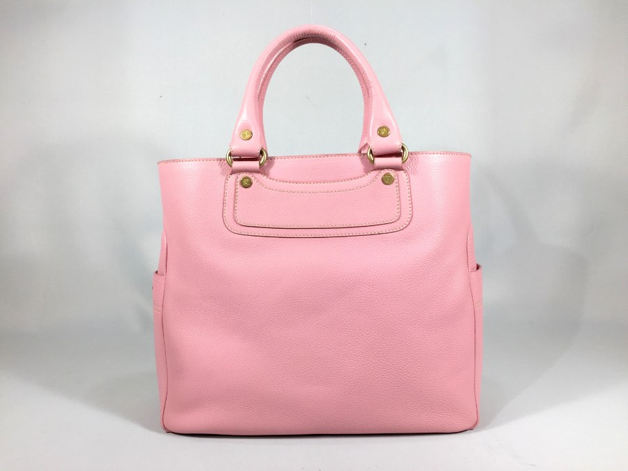 トートバッグ レザー ピンク ラージ トート ハンドバッグ 【中古品】