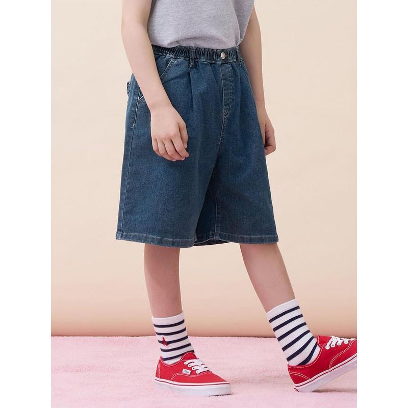 [エッセンシャル] クールデニムショートパンツ ブルー