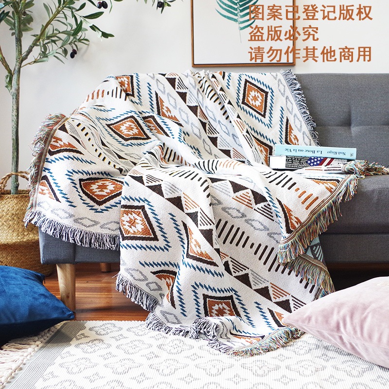キャンプブランケットアウトドアブランケットソファカバーボヘミアンb&bソファブランケットカバー装飾ブランケットピクニック布越境配送