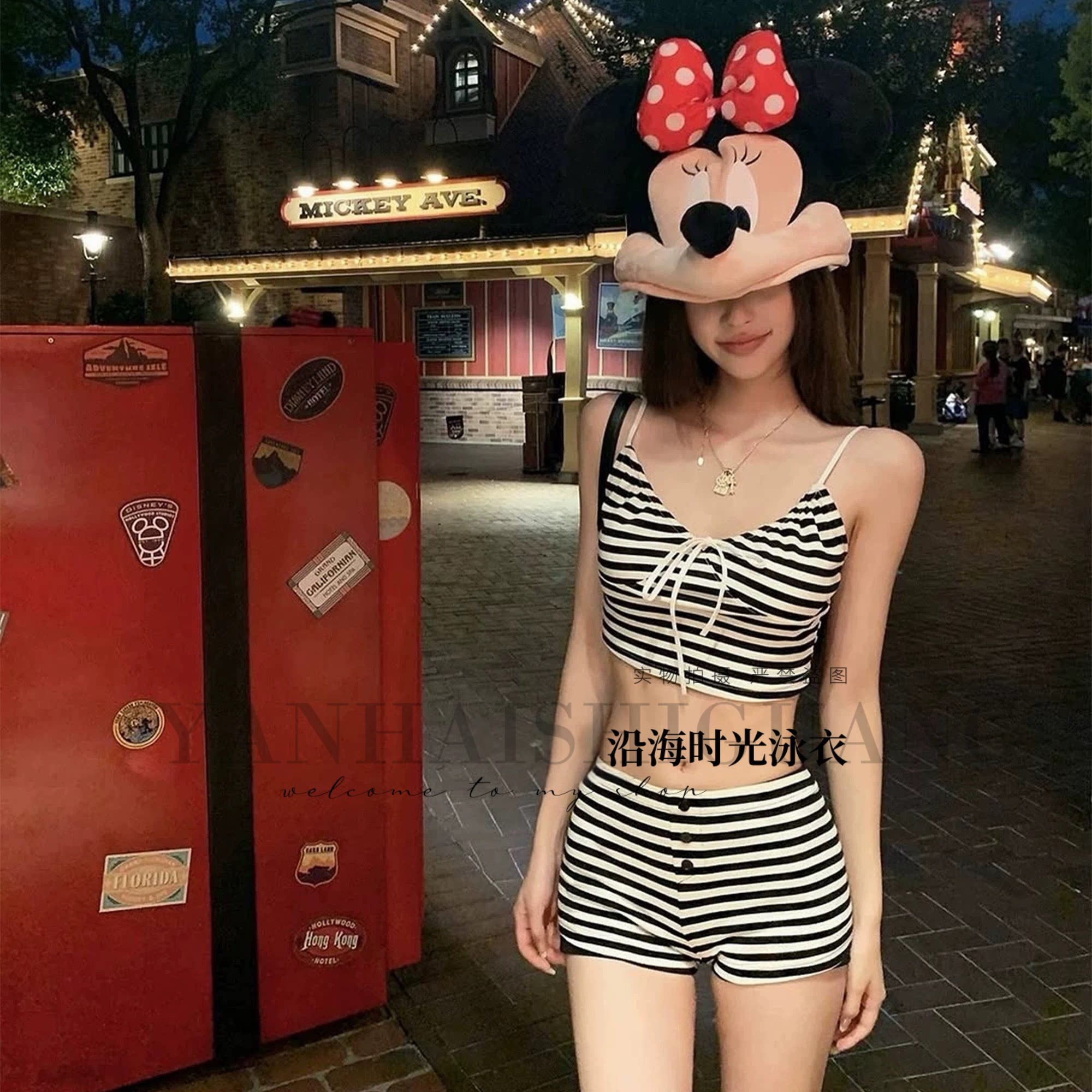 超人気絶妙な甘さと安心のカバー力 水着 レディース ビキニ 3点セット ボーダー柄 長袖 ラッシュガード カバーアップ ボクサーパンツ ショートパンツ セパレート 海 プール 温泉