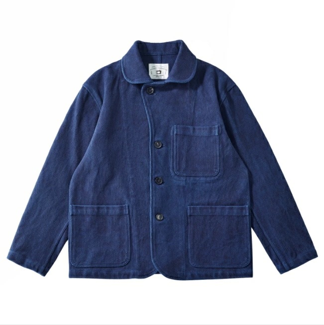 高品質 新品手作り 藍染め 刺し子 カバーオール 剣道着 21OZ 綿100% ワークジャケット tbq809