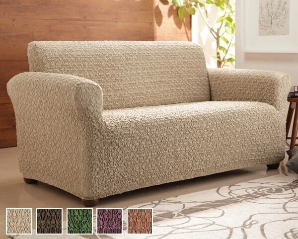 ソファーカバー 2人掛け マルチカバー ソファカバー 肘あり ストレッチ 洗える 無地 スペイン製 伸縮 二人掛け 洗濯 ウォッシャブル 丸洗い