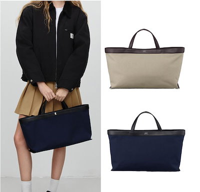 Qoo10] Dunst CANVAS LEATHER TOTE