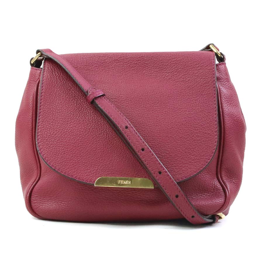 フェンディ FENDI 斜め掛けショルダーバッグ レザー ボルドー クレール ゴールド レディース 8BT214-Q10 e61803a