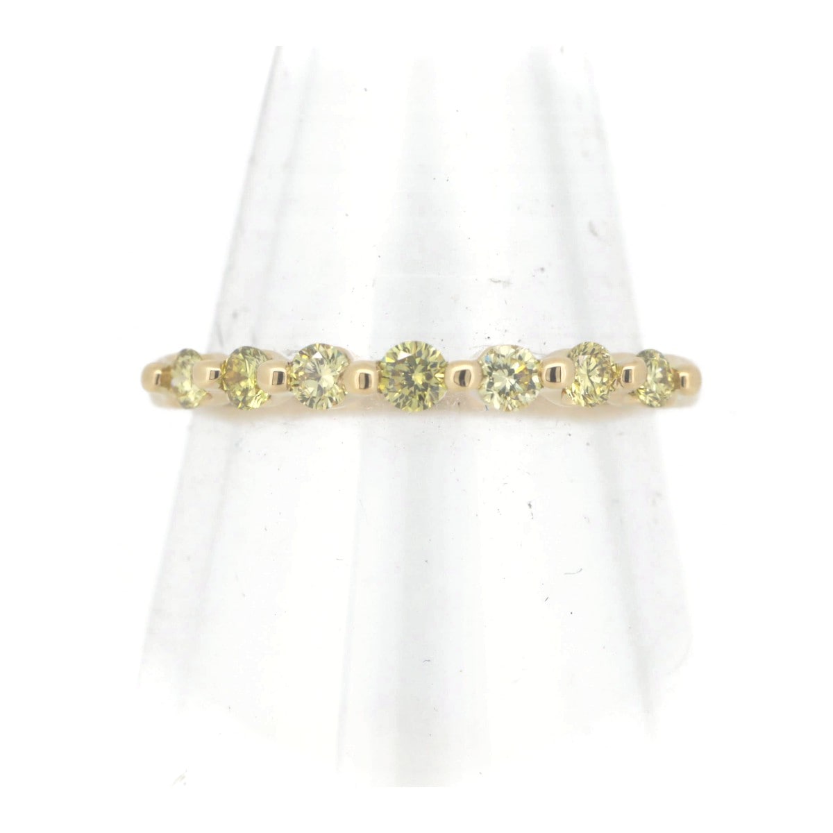 GSTV イエローダイヤモンド ハーフエタニティ リング 指輪 0.30ct 11号 K18YG(18金 イエローゴールド) 質屋出品