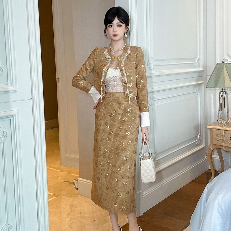 【3日で出荷】春 上下2セット キラキラ ラジャー セットアップ レディース 大人 お呼ばれ 同窓会 披露宴 卒業式 結婚式 ウェディング 二次会 成人式