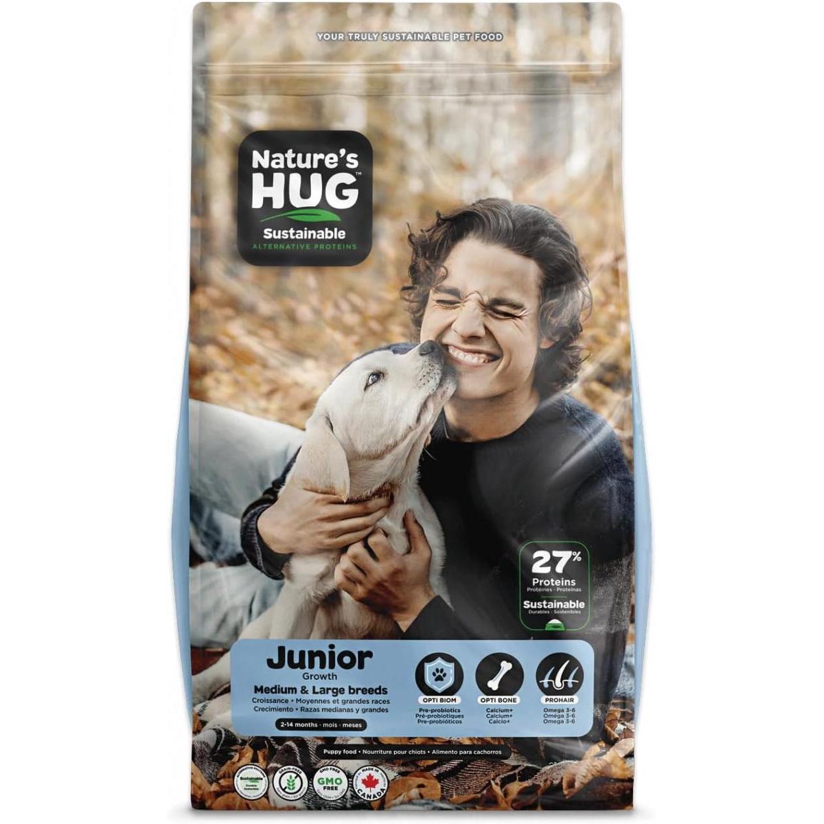 ファンタジーワールド Nature’s HUG ネイチャーズハグ ジュニア ミディアム＆ラージブリード 9.07kg　犬用 ドッグフード ドライフード【代引き不可】