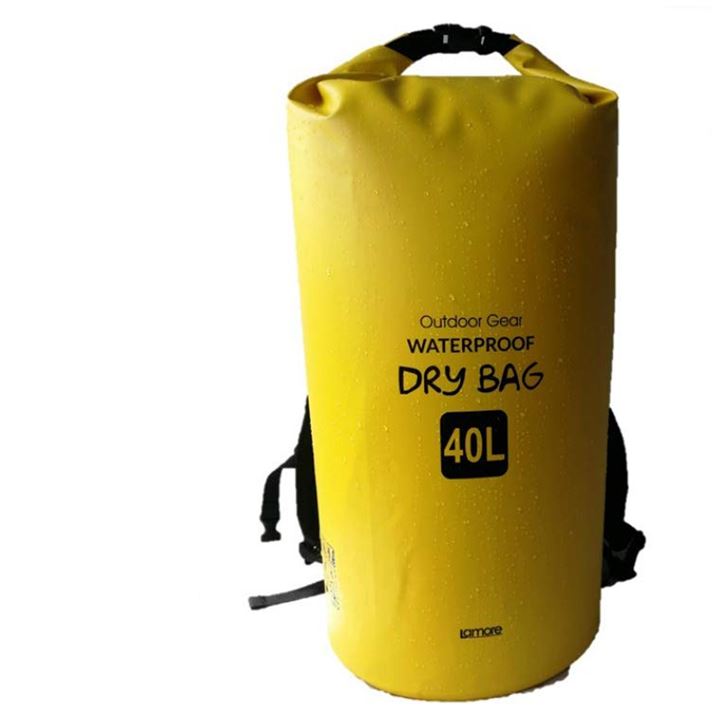 ドライバッグ 防水バッグ 防水ポーチ付 ドラム型 新素材 防塵(5) イエロー, 40L)