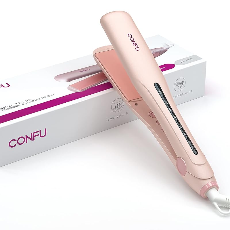CONFU アイロン ストレート 6段階温度調整 38mmピンク ストレートヘア MAX230 4,644円