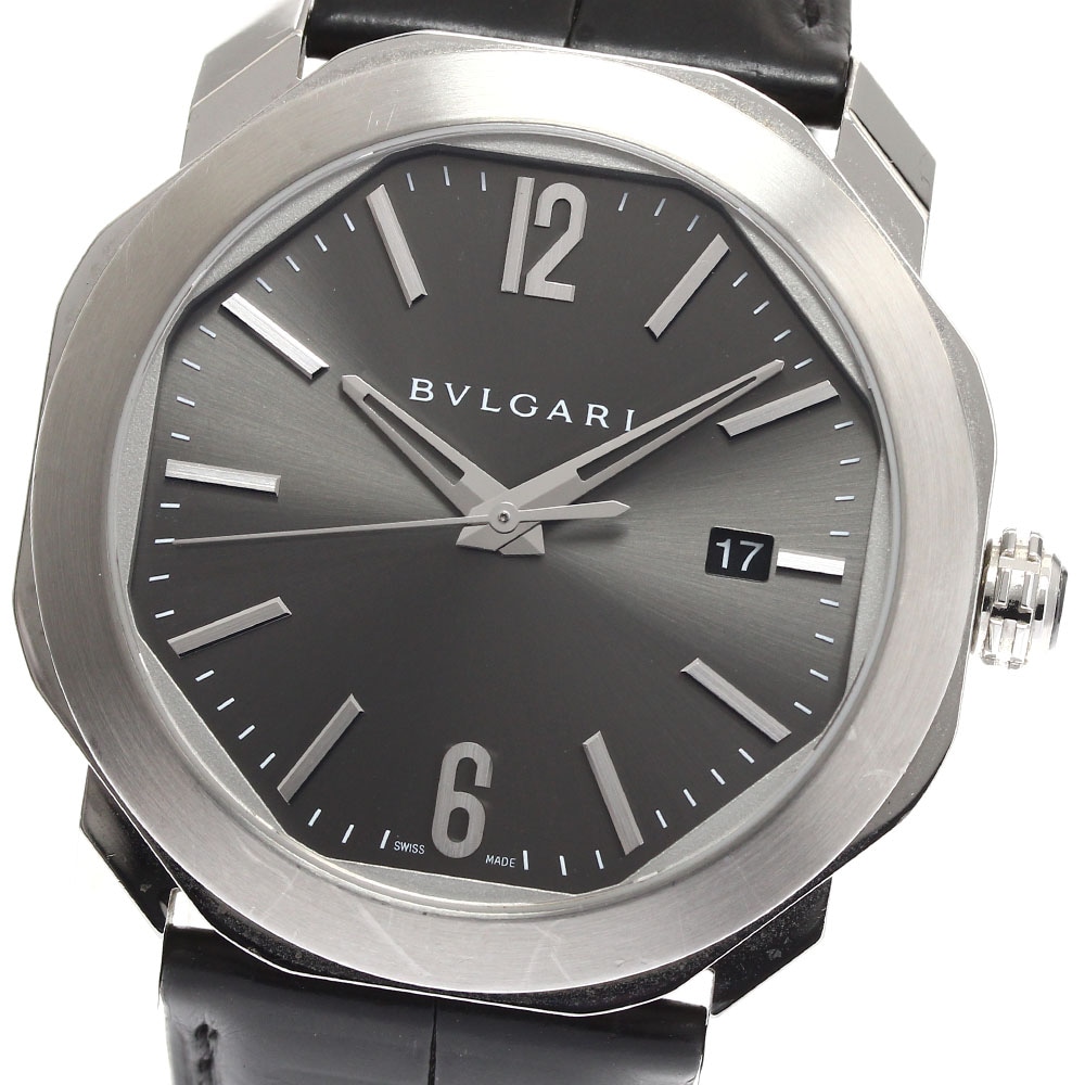 ブルガリ BVLGARI OC41S/102855 オクト ローマ デイト 自動巻き メンズ 箱・保証書付き_898908【中古】