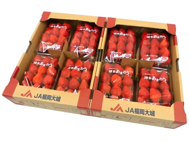 福岡産いちご =博多あまおう= 秀品 L/2Lサイズ 約270g x4パック x2箱 予約 12月以降