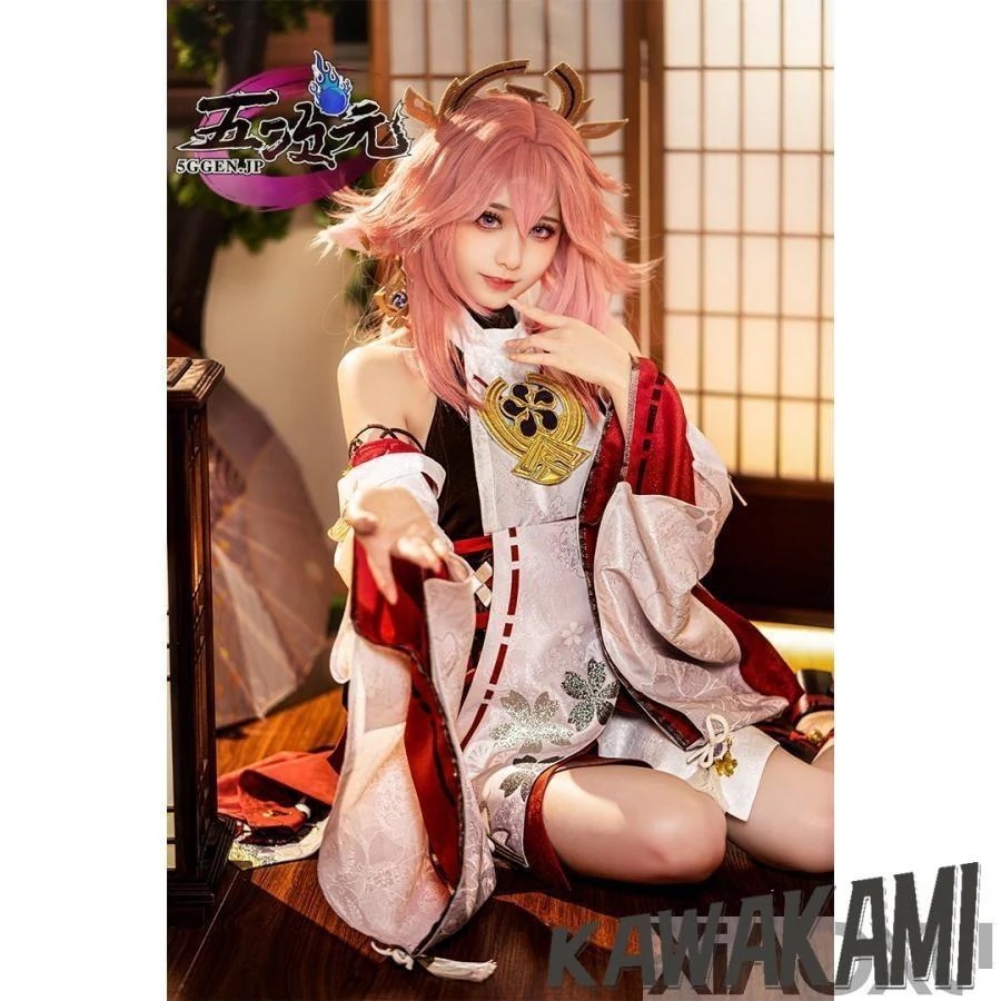 江南猫次　原神　コスプレ　八重神子　やえみこ　衣装　 いしょう ウィッグ　靴　武器　1168