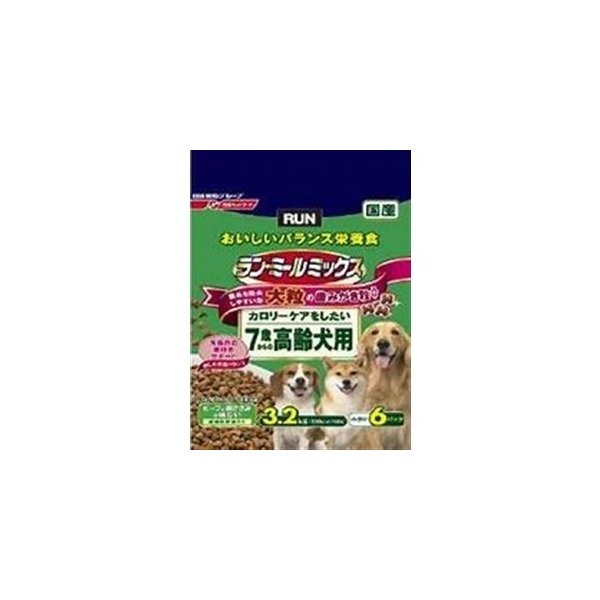 ラン・ミールミックス大粒の歯みがき粒入りシリーズ カロリーケアをしたい7歳からの高齢犬用 3.2kg